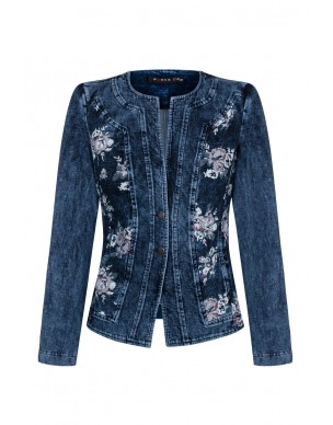 Żakiet dżinsowy z drukiem