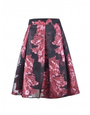 Spódnica Układana w Kontrafałdy z Organdyny, Wizytowa