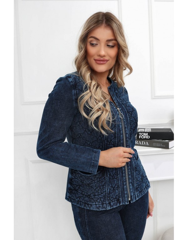 Żakiet z Pikowanym Przodem Jeans Basia Producent: Agata Re