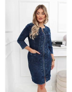 Dżinsowa Sukienka Szmizjerka Plus Size Neli