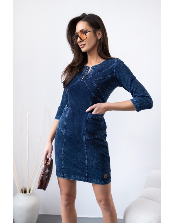 Sukienka jeansowa dzianina z suwakiem Beti  Producent: Agata Re