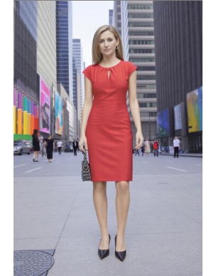 Sukienka Ołówkowa Czerwona Elegancka