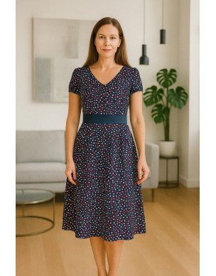 Sukienka Oliwia Wiskozowa Granatowa